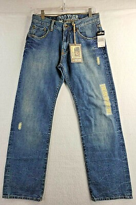 #ad Zoo York Mens 30 x 31 Miner 49er Relaxed Blue Jeans Zip Fly NWT