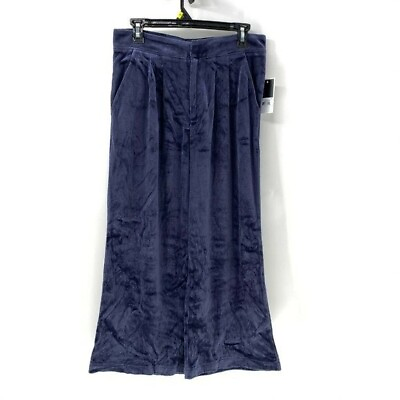 #ad JUICY Couture velour cropped wide leg pants sz M NWT Blue