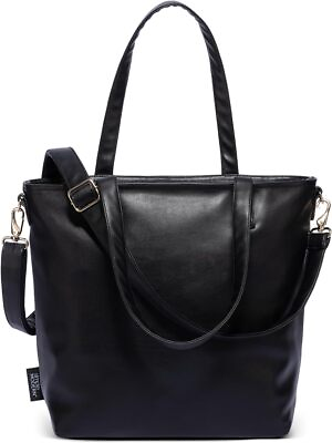#ad Simple Modern Vegan Leather Tote Bag for Women Small Black