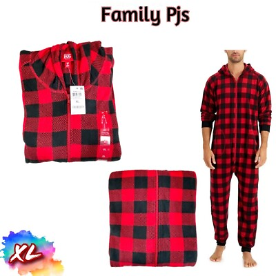 #ad NWT Family Pajamas Matching Men#x27;s XL 1 Pc. Red Check Printed Pajamas 100127326