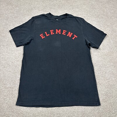 #ad Element Skateboarding Shirt Mens Size M Black Short Sleeve Causal Streetwear **