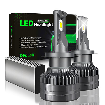 #ad 2×H7 LED Headlight Bulb Kit 120W 6500K White 22000LM Super Bright High Low Beam