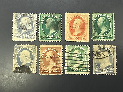 #ad 156 158 183 184 206 210 212 213 US Stamp Set Used 1883 1887