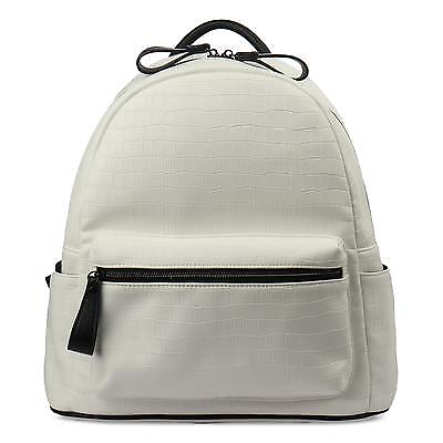 #ad International Concepts Men#x27;s Embossed Faux Leather Backpack White OSFA REG