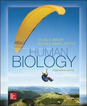 #ad Human Biology 14 Edition Paperback by Mader Sylvia Windelspecht Acceptable