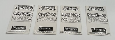 #ad Teenage Mutant Ninja Turtles TMNT 1993 Mutations chart lot of 4