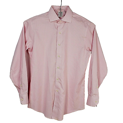 #ad Brooks Brothers Men Dress Shirt Size 15.5 x 4 5 Pink Check Cotton Non Iron