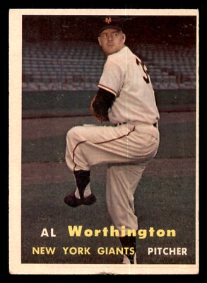 #ad 1957 Topps Al Worthington Rookie RC #39 GD Baseball Card