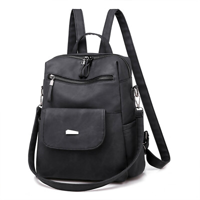 #ad Women Leather Backpack Purse Sling Bag Back Pack Shoulder Handbag Waterproof