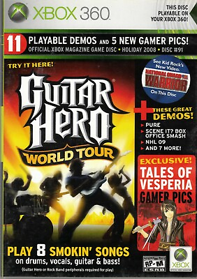 #ad XBOX 360 Guitar Hero Magazine World Tour Demo Holiday 2008 Disc 91