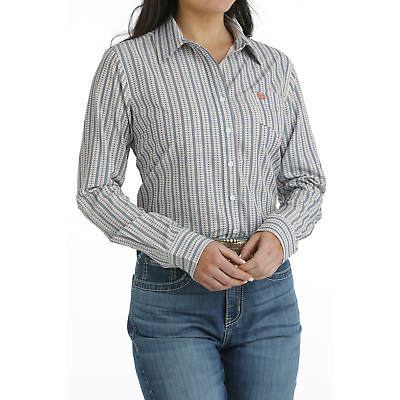 #ad Cinch Ladies Arenaflex Multicolor Striped Button Down Shirt MSW9163021