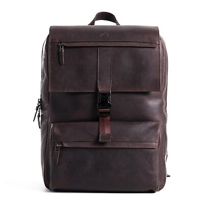 #ad VELEZ Top Grain Leather Backpack for Men 17quot; Laptop Bag for Work Mens Com...