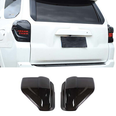 Smoked Black Rear Taillight Lamp Guard Decor Cover Trim Bezels for 4Runner 2014