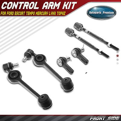 #ad 6pcs Front Control Arm w Ball Joint Tie Rod End for Ford Escort Tempo Mercury