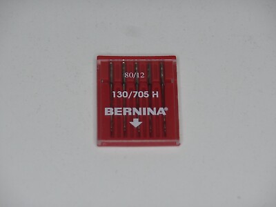 #ad Bernina Genuine 80 12 130 705H Sewing Machine Needles Set of 5 Complete Red