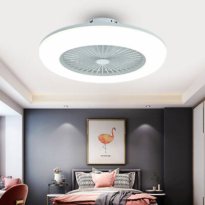 #ad 22quot; Modern LED Ceiling Fan Light Invisible Fandelier Chandelier Lamp w Remote