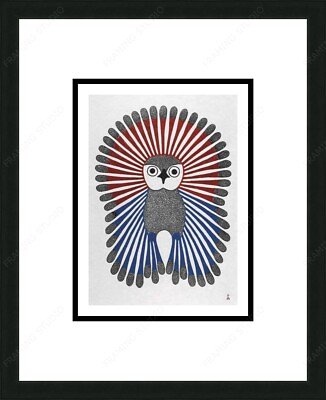#ad Vibrant Young Owl 2001 by Kenojuak Ashevak Inuit Art Card Cape Dorset Prints