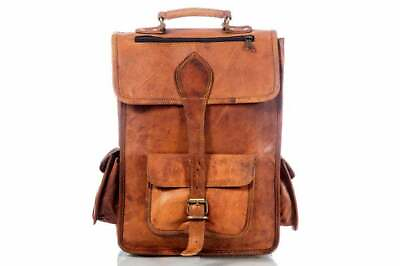 #ad Leather Backpack For Men Women Laptop Bag Comfortable Casual Daypack Knapsack