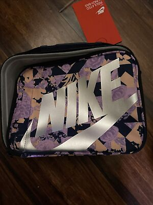 #ad New Nike Lunch Box Bag Insulated Logo Graphic Pocket Hard Sell Blue Pink.