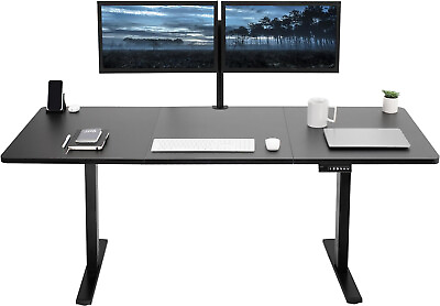 #ad VIVO Electric Height Adjustable 71 X 30 Inch Memory Stand up Desk Black Table T