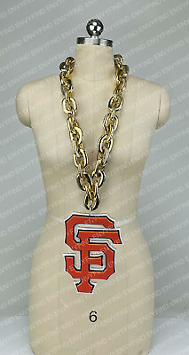 #ad New MLB SAN FRANCISCO GIANTS GOLD Jumbo Big Fan Chain Necklace Foam MI USA
