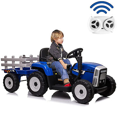 #ad COLOR TREE 12V Kids Ride On Tractor Boy Trailer Battery Powered Christmas Gift