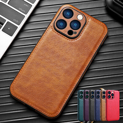 #ad Shockproof Leather Ultra Slim Case Cover For iPhone 15 14 Pro Max 13 12 11 XS XR