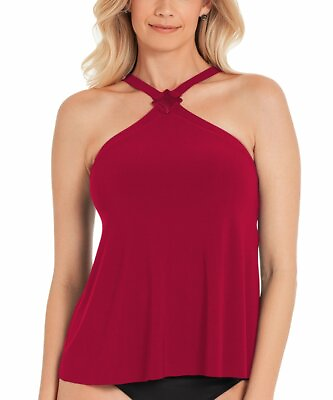 #ad NEW MAGICSUIT MIRACLESUIT Size 8 Two Piece Red Lauren TANKINI SWIMSUIT $150