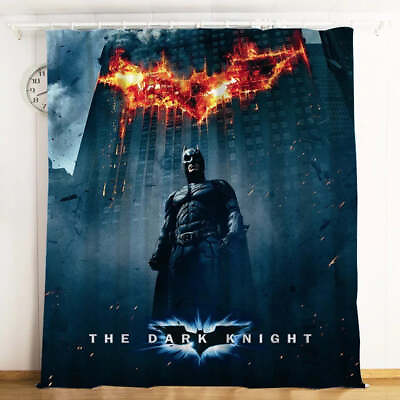 #ad Batman Blackout Window Curtains 2 Panel Living Room Bedroom Thermal Drapes Gift