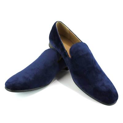 #ad Blue Velvet Slip On Loafers Men#x27;s Dress Shoes Modern Formal Footwear By AZAR MAN