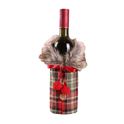 #ad New Christmas bow wine set wine Christmas set dress restaurant decoration props