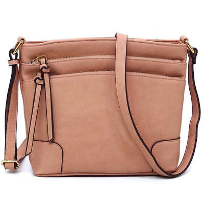 #ad Fashion Multi Zip Pocket Crossbody Bag