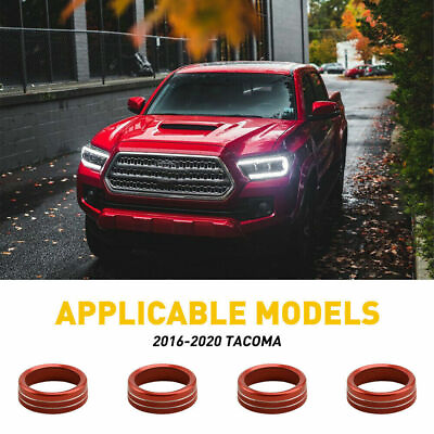 #ad For Toyota 16 20 Tacoma Knob Aluminum Cover Ring Trim Red Car New Accessories 4X