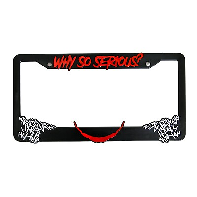 #ad The Joker quot;Why So Seriousquot; 3D Raised License Plate Frame Red and White