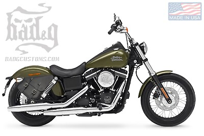#ad Harley DYNA RIGHT Side BLACK SOLO BAG Saddlebag DR02 BADamp;G CustomS