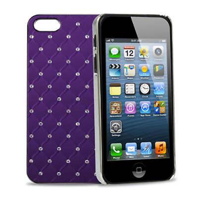 #ad Pack of 2 Aluminium Bling Crystal Diamond Hard Back Case Cover Purple For A...