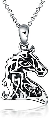 #ad Sterling Silver Celtic Horse Jewelry Horse Pendant Necklace Gift For Women Girls