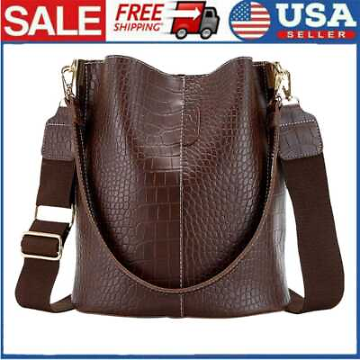 Fashion Crocodile Pattern Women Shoulder Messenger Bag Leather Crossbody Bags $28.01
