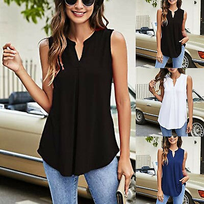 #ad Women Summer Sleeveless Loose Vest T Shirt Ladies Cami Camisole Blouse Tank Tops