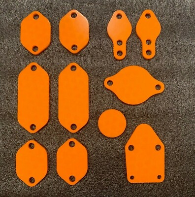 #ad Small Block Chevy Cover Block Off Plate KIT Orange