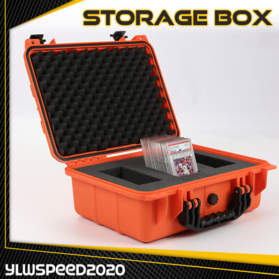 #ad 150CT Weatherproof Graded Card Storage Box Heavy Duty Case Slab Holder Protector