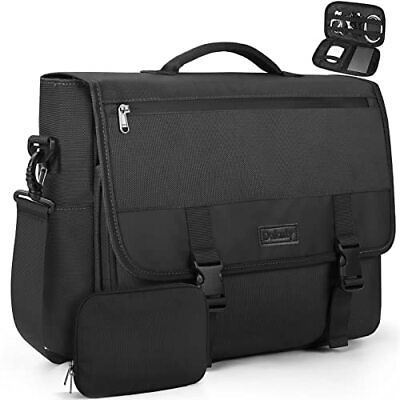 #ad Mens Messenger Bag 15.6 Inch Laptop Briefcase Large Satchel Shoulder Bag Black