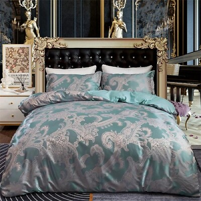 #ad Palace Style Bedding Set luxury Jacquard 2 3PC Duvet Cover Set Home Quilt Covers