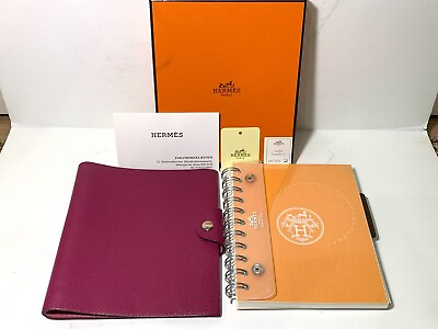 #ad Hermes Ulysse PM Purple Notebook Cover Agenda with Refill Box