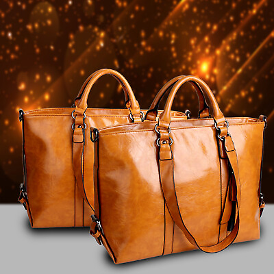 New Women Large PU Leather Tote Bag Commute Handbag Shoulder Satchel Bag Elegant