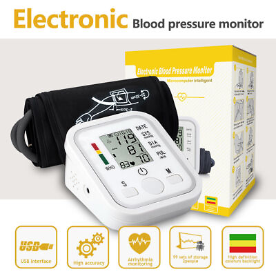 #ad 2024 Digital Automatic Blood Pressure Monitor Upper Arm BP Machine Heart Rate HP