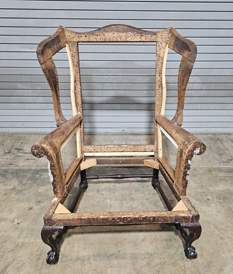 #ad 18th Century Massachusetts Chippendale Mahogany Easy Chair c. 1775 Ball amp; Claw