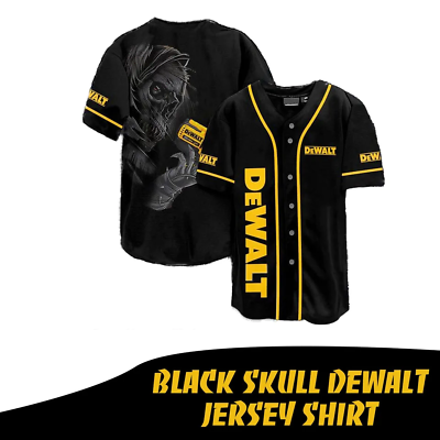 #ad HOT Custom Name Skull Dewalt Baseball Shirt Men#x27;s Size S 5XL