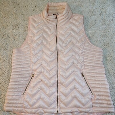 #ad Calvin Klein Puffer Vest Womens 2X Blush Pink Quilted Goose Down