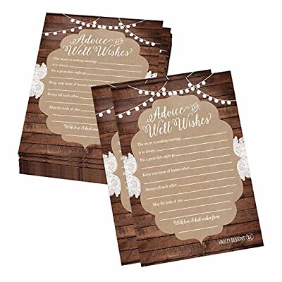 #ad 50 Rustic Wedding Advice Cards Wedding Card Boxes For Reception Wedding